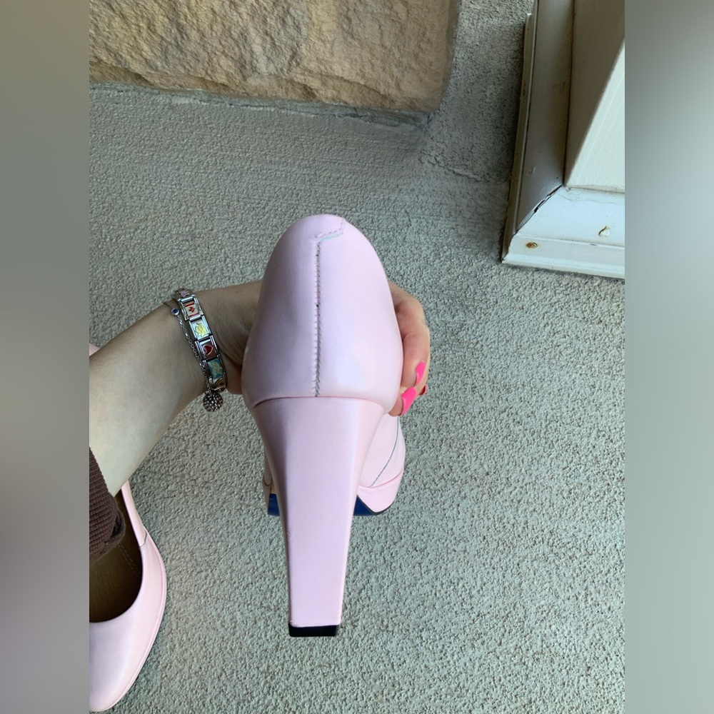 💗 DR LIZA Shirley Pink Pump Heels Orthopaedic Comfort Leather Size 9 like new - Picture 3 of 16